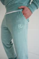 Spodnie welurowe męskie BG Glenn | szałwia