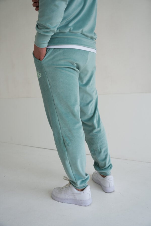 Spodnie welurowe męskie BG Glenn | szałwia