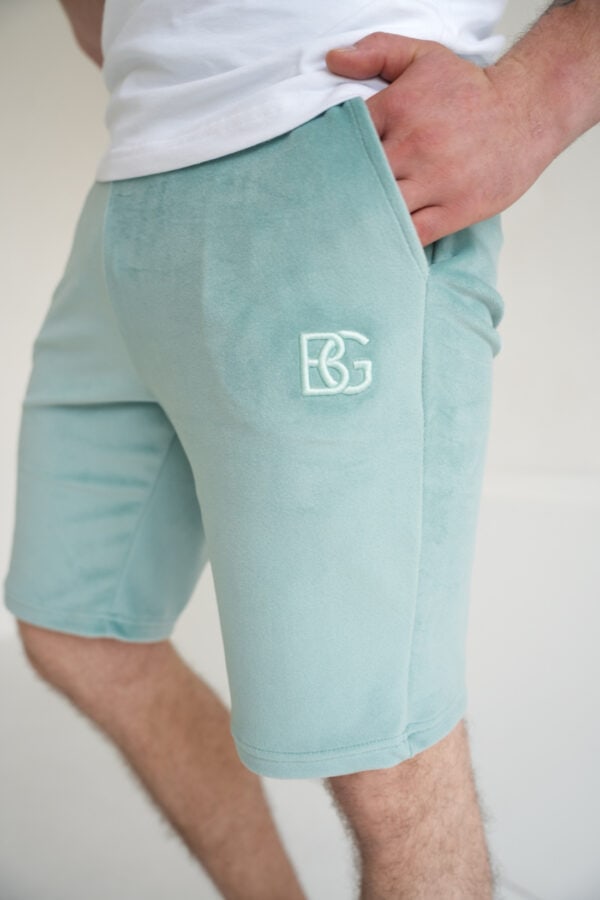 Szorty welurowe męskie BG Mono | szałwia