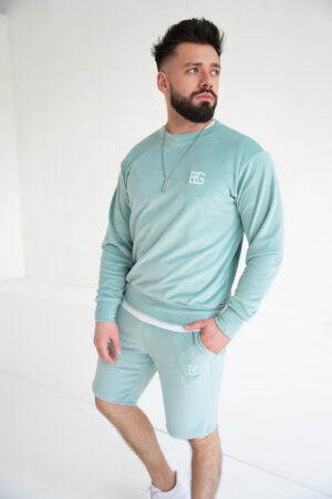 Bluza męska welurowa BG Bass | szałwia