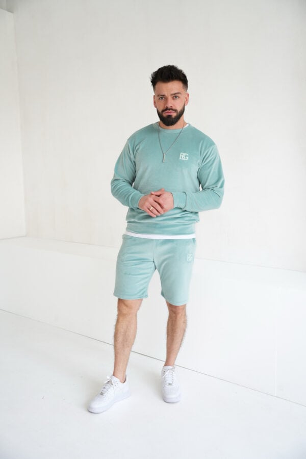 Bluza męska welurowa BG Bass | szałwia