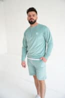 Bluza męska welurowa BG Bass | szałwia