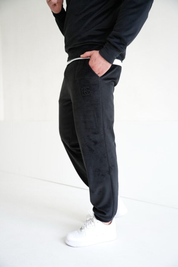 Spodnie welurowe męskie BG Glenn | czarny