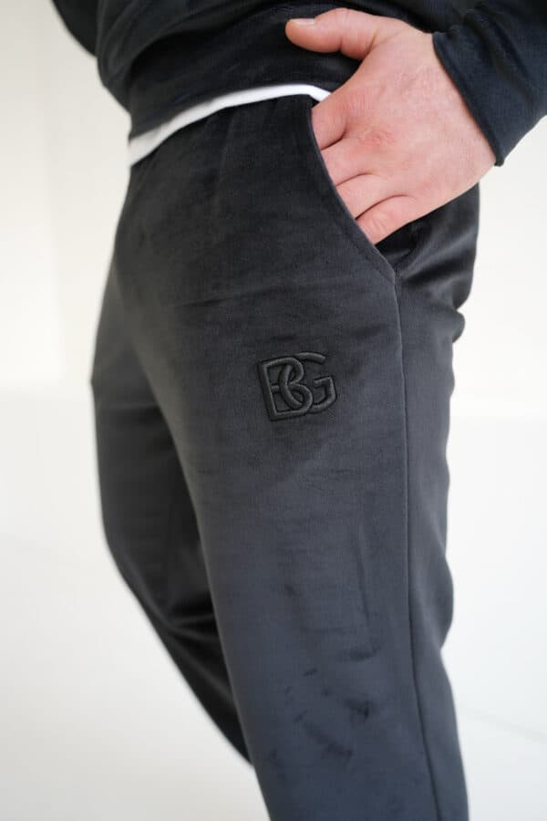 Spodnie welurowe męskie BG Glenn | czarny