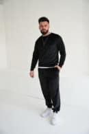 Spodnie welurowe męskie BG Glenn | czarny