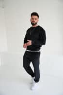 Bluza męska welurowa BG Bass | czarny