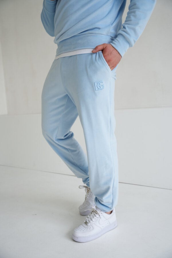 Spodnie welurowe męskie BG Glenn | błękit