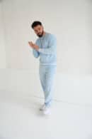 Spodnie welurowe męskie BG Glenn | błękit