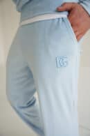 Spodnie welurowe męskie BG Glenn | błękit