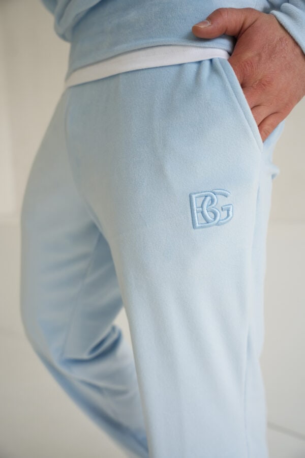 Spodnie welurowe męskie BG Glenn | błękit