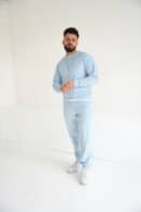 Spodnie welurowe męskie BG Glenn | błękit