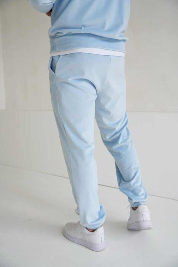 Spodnie welurowe męskie BG Glenn | błękit