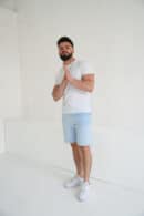 Szorty welurowe męskie BG Mono | błękit