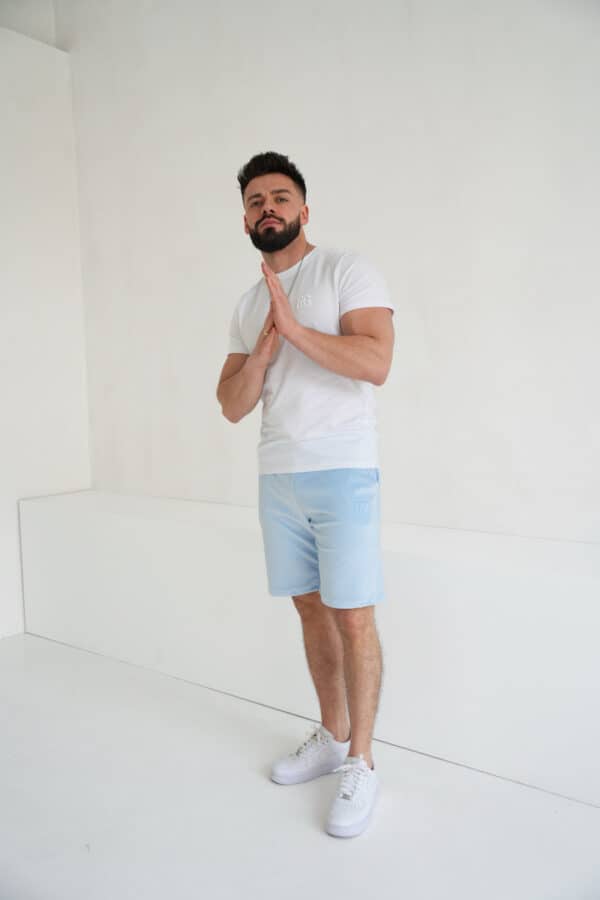 Szorty welurowe męskie BG Mono | błękit