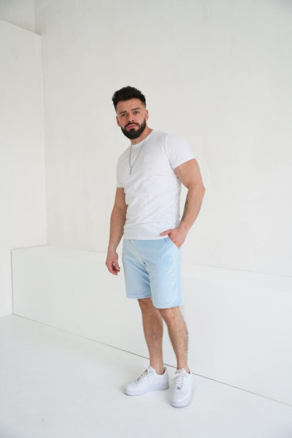 Szorty welurowe męskie BG Mono | błękit