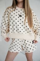 Bluza waniliowa-czekoladowe kropki damska | BG Warren