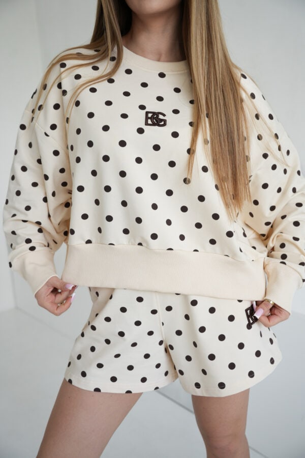 Bluza waniliowa-czekoladowe kropki damska | BG Warren