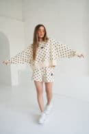 Bluza waniliowa-czekoladowe kropki damska | BG Warren