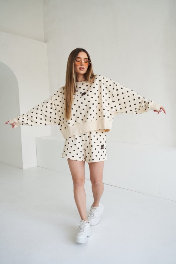 Bluza waniliowa-czekoladowe kropki damska | BG Warren