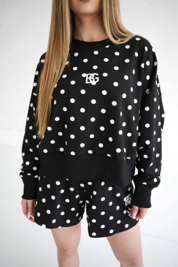 Bluza czarna-białe kropki damska | BG Warren