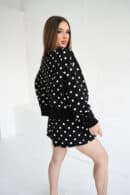 Bluza czarna-białe kropki damska | BG Warren