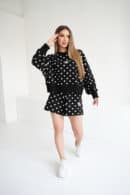 Bluza czarna-białe kropki damska | BG Warren