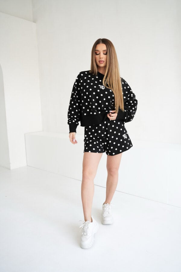 Bluza czarna-białe kropki damska | BG Warren