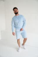 Bluza męska welurowa BG Bass | błękit