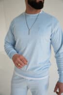 Bluza męska welurowa BG Bass | błękit