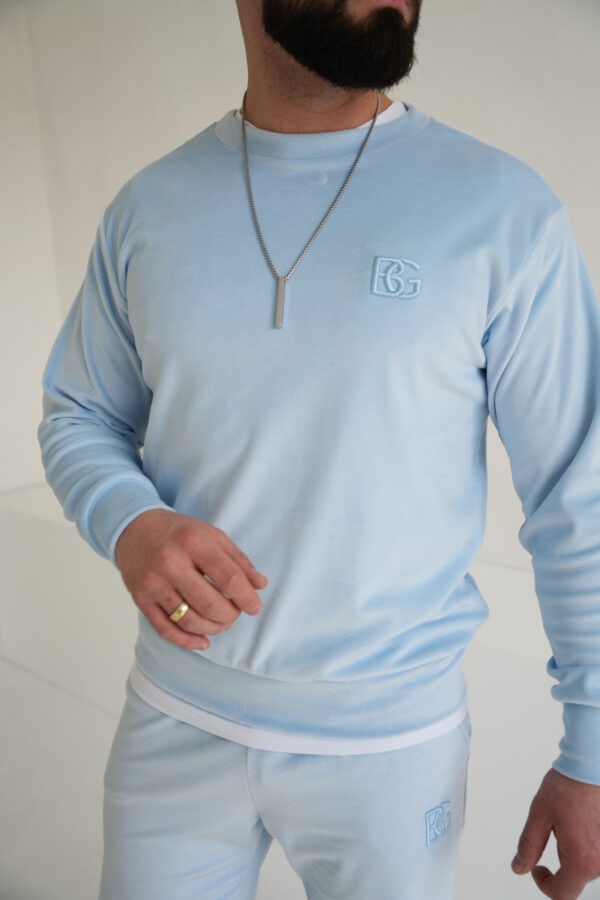 Bluza męska welurowa BG Bass | błękit