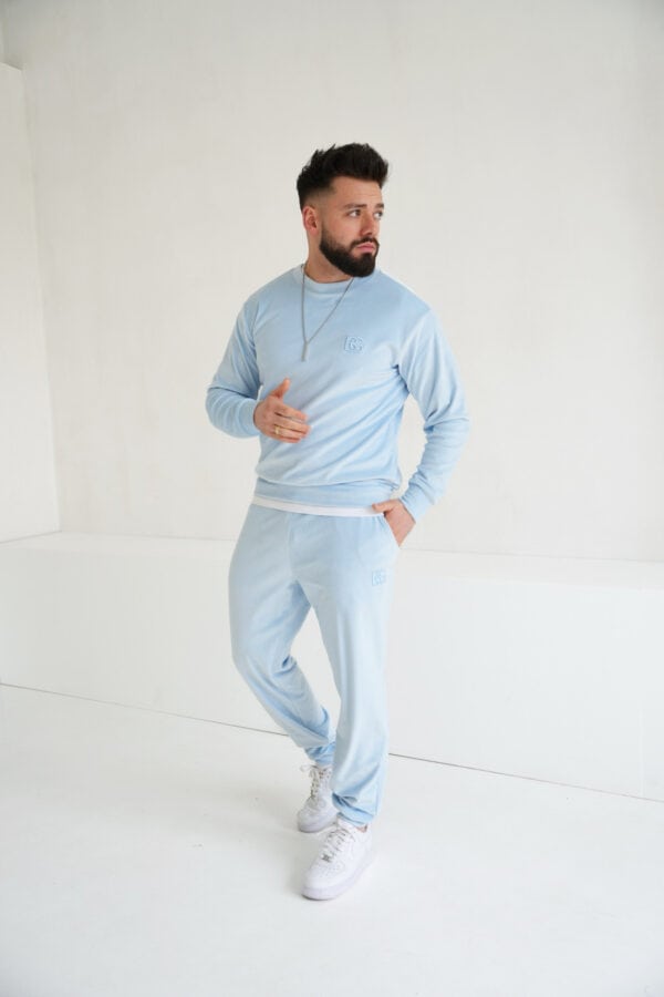 Bluza męska welurowa BG Bass | błękit