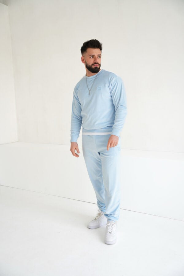 Bluza męska welurowa BG Bass | błękit