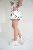 Szorty białe - czarne kropki damskie | BG Piano