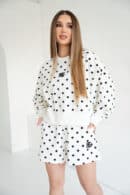Bluza biała-czarne kropki damska | BG Warren