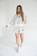 Bluza biała-czarne kropki damska | BG Warren