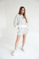 Bluza biała-czarne kropki damska | BG Warren
