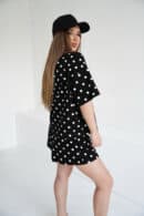 T-Shirt damski BG Dots | czarny - biały kropki