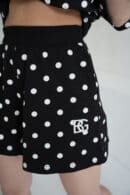 Szorty czarne - białe kropki damskie | BG Piano