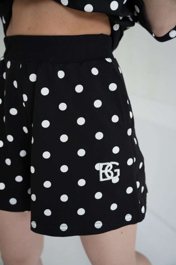 Szorty czarne - białe kropki damskie | BG Piano