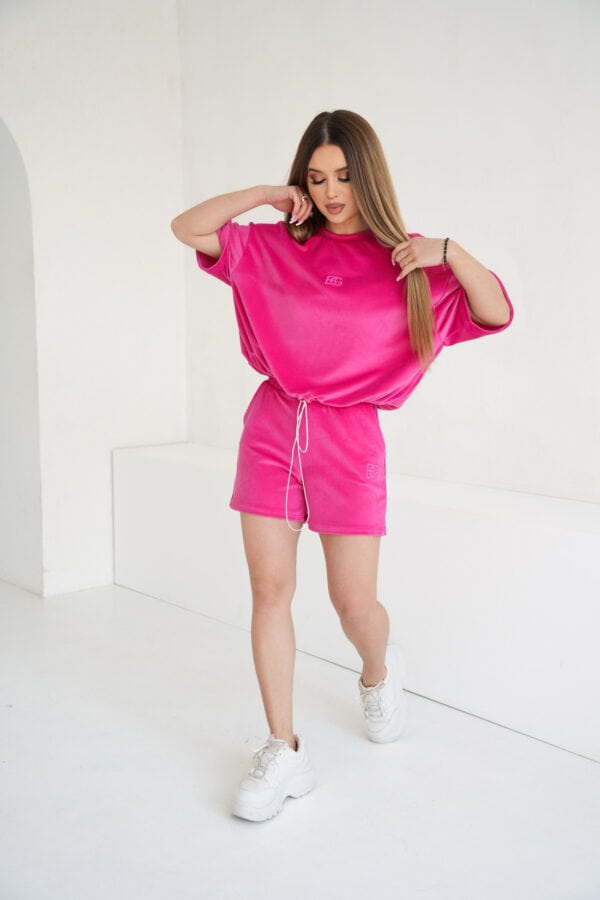 Szorty welurowe damskie BG Mave | fuksja