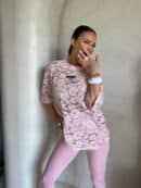 Bluzka MARMARIS koronka welur – różowa Bluzka MARMARIS koronka welur – różowa