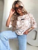 Bluzka MARMARIS koronka welur – beżowa