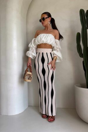 Spódnica APULIA – beżowo-czarna