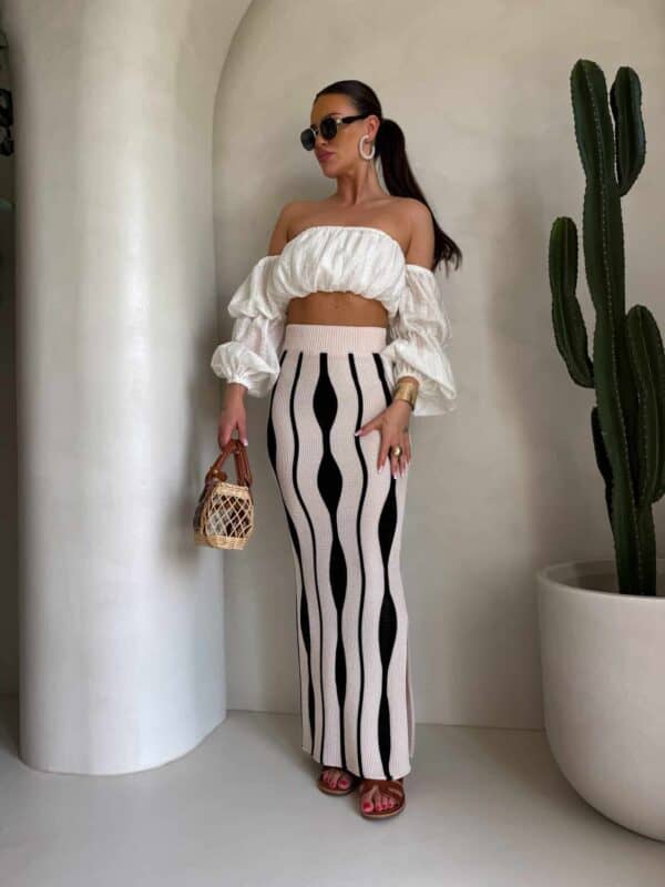 Spódnica APULIA – beżowo-czarna