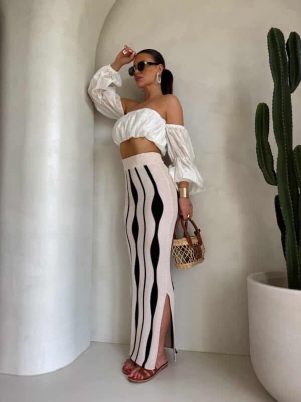 Spódnica APULIA – beżowo-czarna