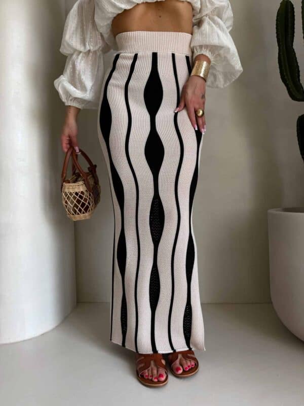 Spódnica APULIA – beżowo-czarna