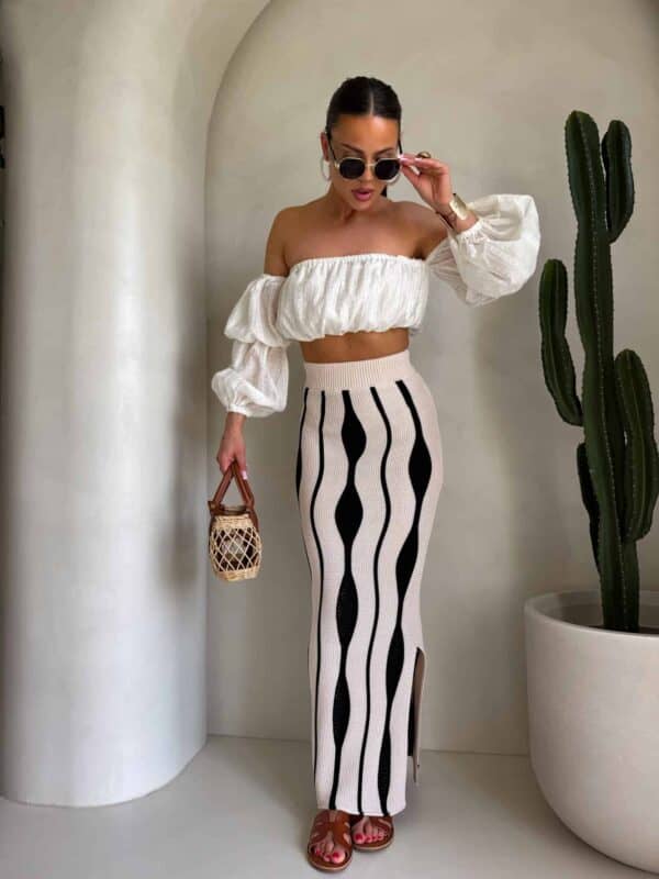 Spódnica APULIA – beżowo-czarna