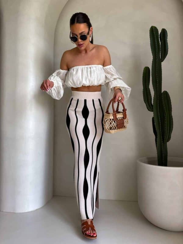 Spódnica APULIA – beżowo-czarna