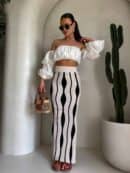 Spódnica APULIA – beżowo-czarna