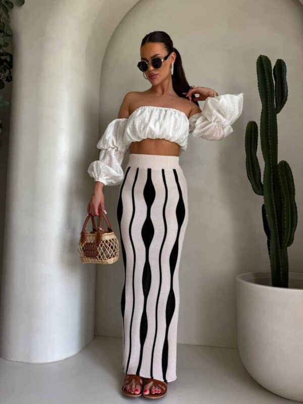 Spódnica APULIA – beżowo-czarna